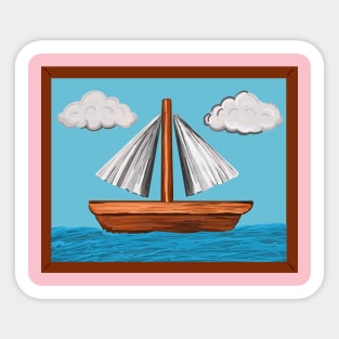 Simpsons Sailboat Painting (Scene from Moby Dick) Sticker